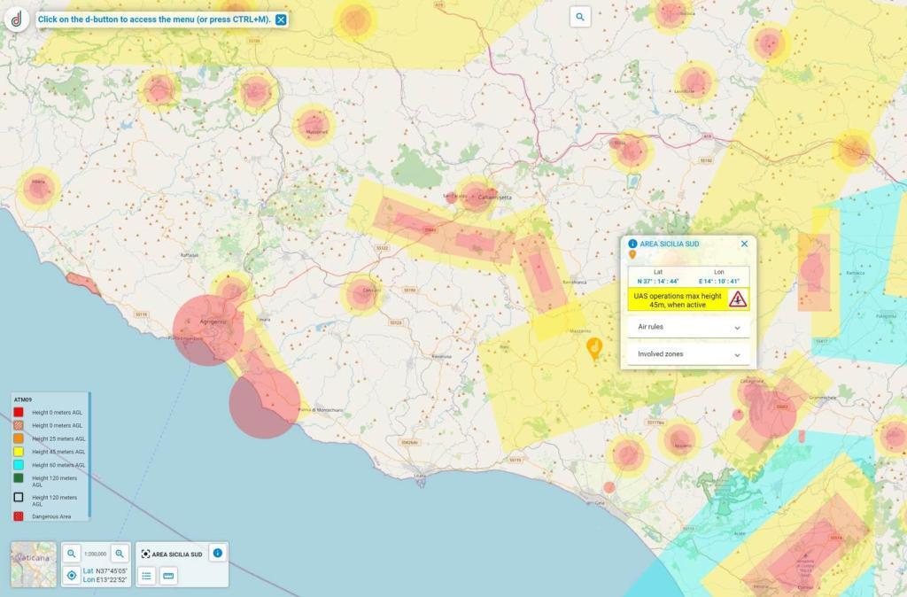 Faire voler son drone en Italie, portail D-FLIGHT