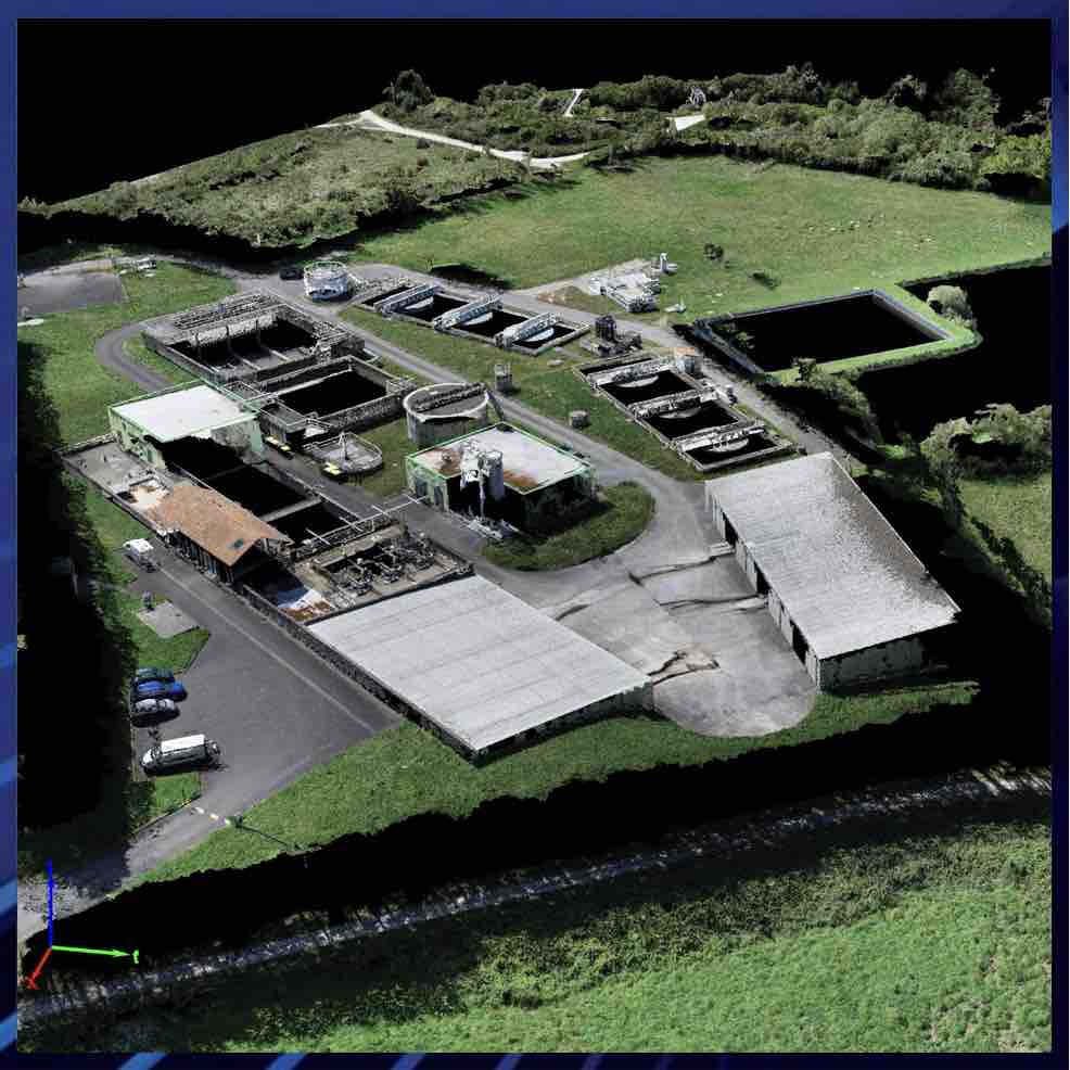 Notre agence AED drone Nantes (Loire-Atlantique), production du plan topographique d'une station d'épuration