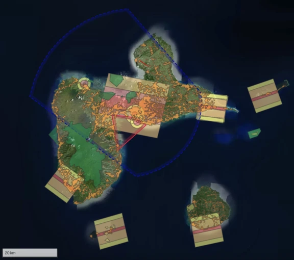 Faire voler son drone aux Antilles, Guadeloupe