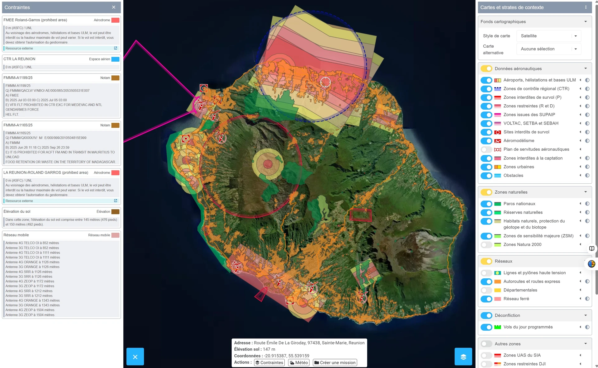 Restrictions de vol de drone sur l'île de La Réunion, FlyBy