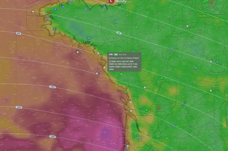 Préparation de vol professionnel de drone, analyse météorologique (météo)
